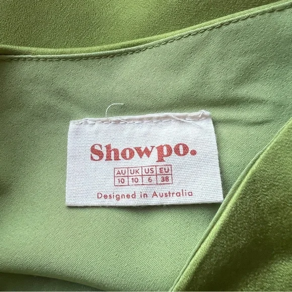 Showpo. Kaniva Midi Dress One Shoulder Open Back Dress in Olive Green Size 6 - Picture 10 of 16